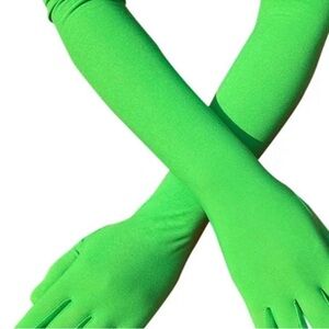 Simple Solid Lime Green Gloves Size M